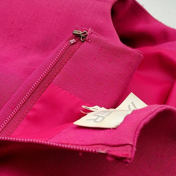 Vintage 90s  Fuchsia Shift Dress With Cap Sleeves & Back Zipper Closure - Picture 14 of 14